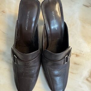 ANDREA FENZI Women's Black Leather Mules